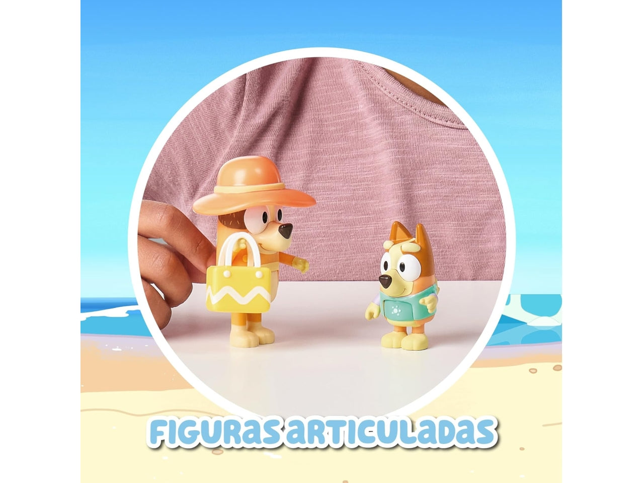 Set Bluey - Composto Da Mamma Chilly E Bingo A Tema Beach. I Personaggi Sono Articolati E Altri Dai 6 Agli 8 Cm, Per Bambini A Partire Dai 3 Anni - Giochi Preziosi