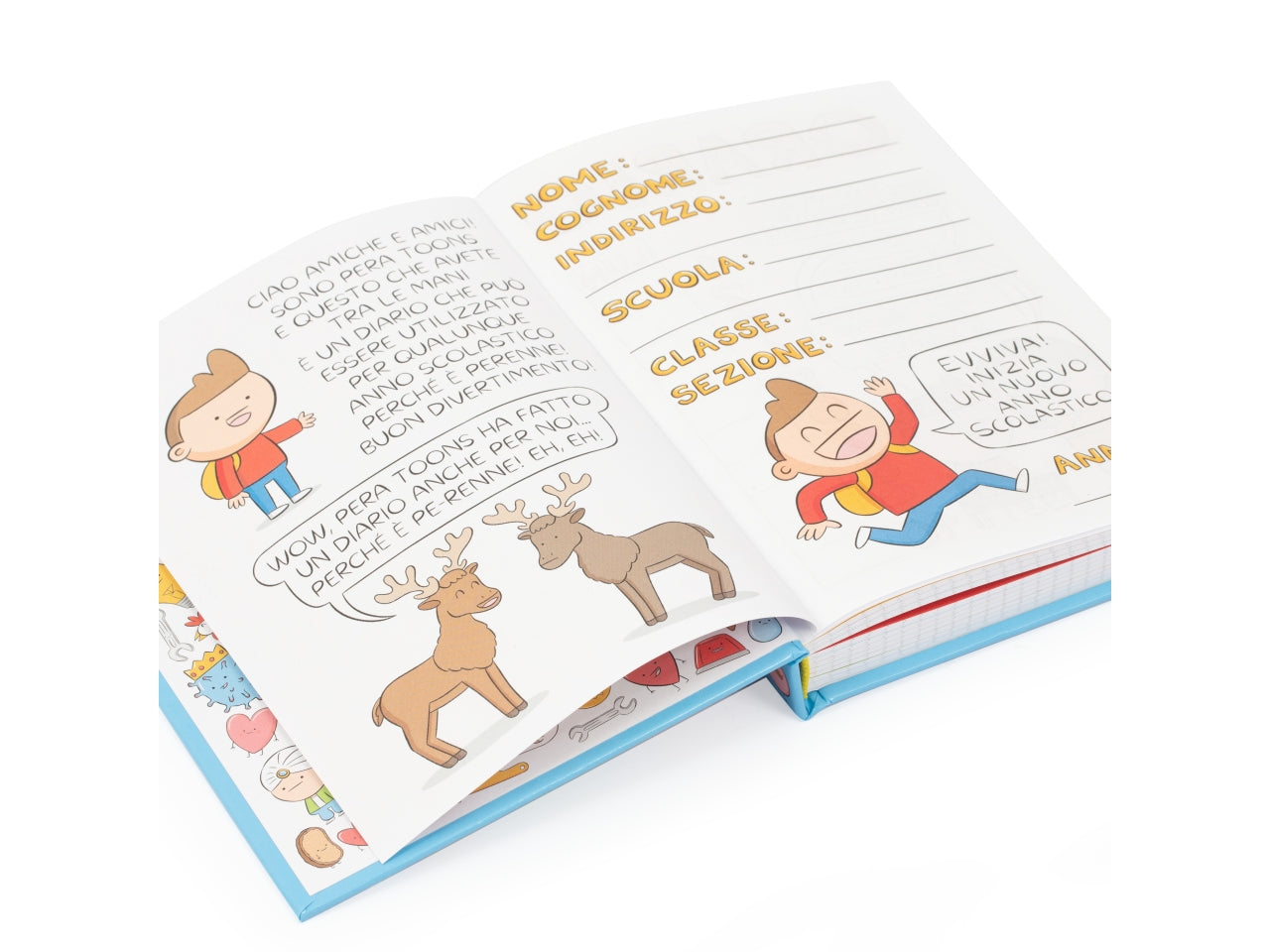 Diario Scuola 2024/2025 Pera Toons, Interni con Battute e Stickers Originali Pera Toons, Agenda Rigida 10 Mesi Non Datata con Segnalibro, Diario Elementari e Medie 24/25 - Giochi Preziosi