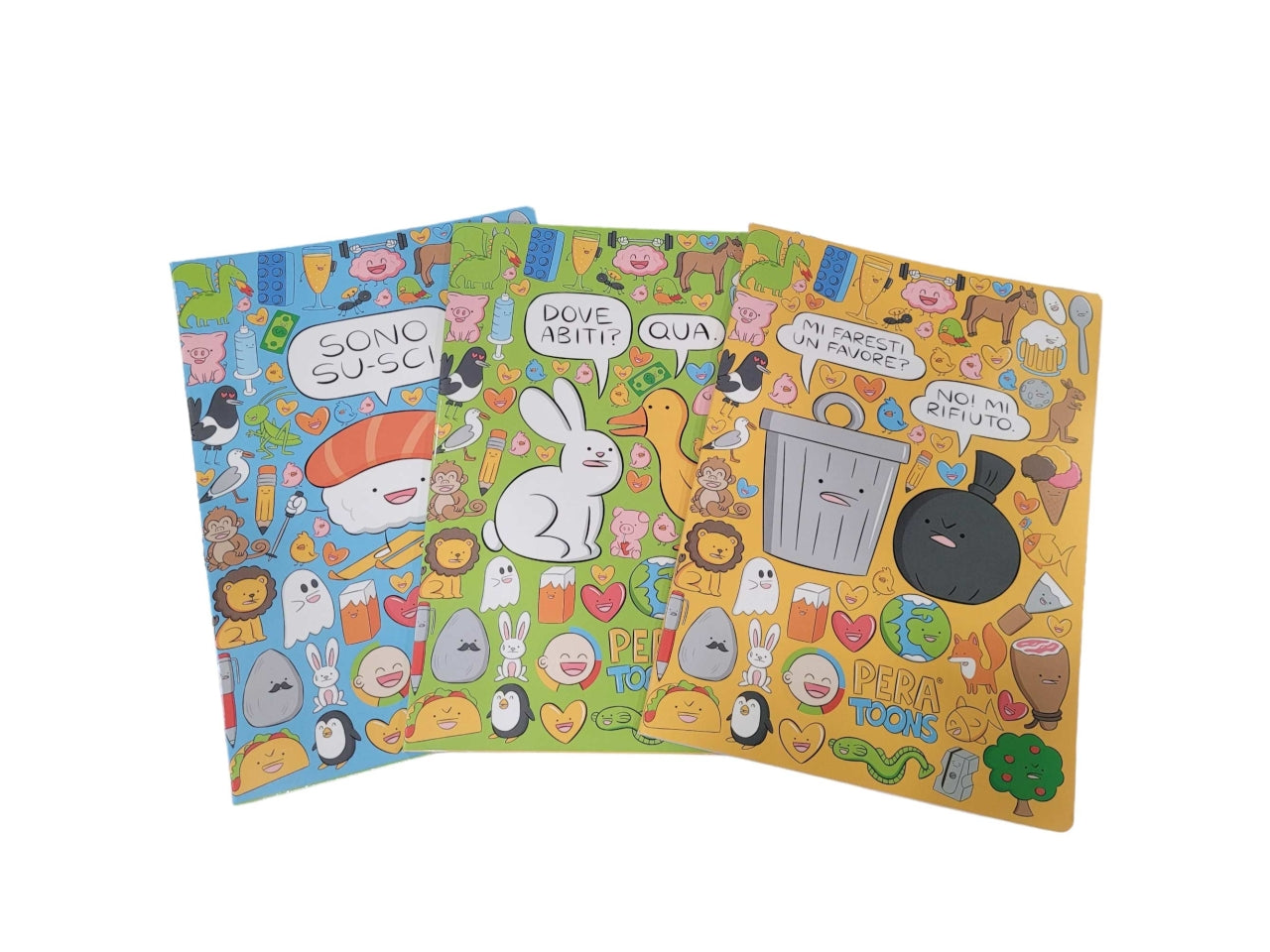Pera toons 24 quaderno quadrato a4 20+1 1r, multicolor, Made in Italy - Giochi Preziosi