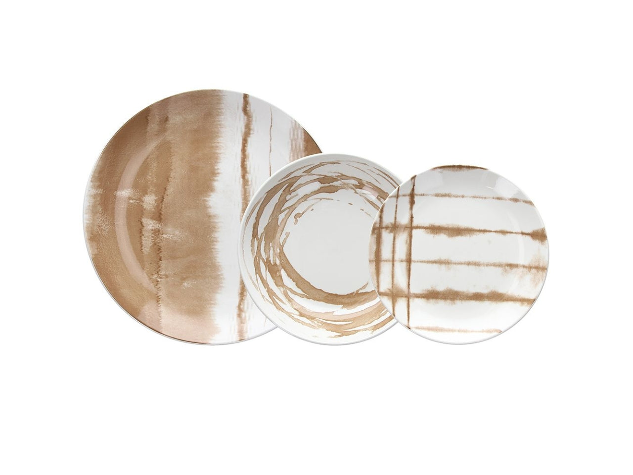 Servizio piatti porcellana beige 6 persone, Marea contemporaneo - Tognana