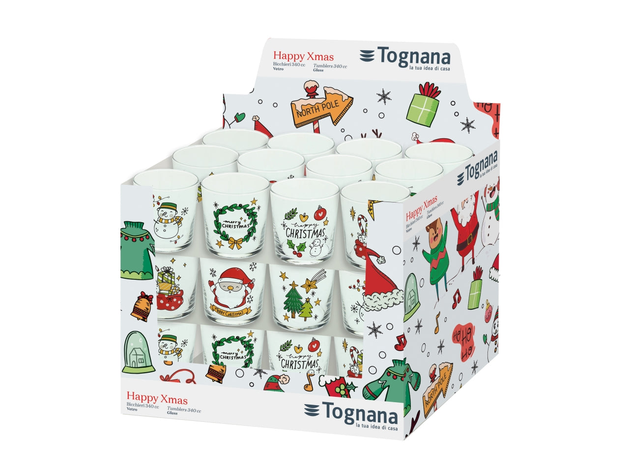 Tazza mug natalizia 400cc in new bone china bianca 10,5cmx8,5cm - Tognana