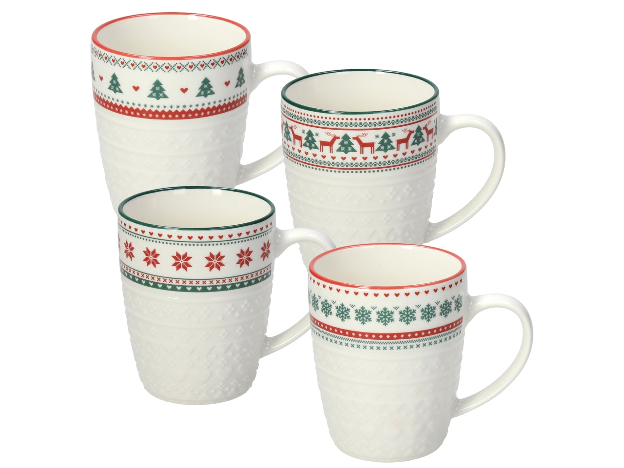 Tazza mug natalizia 400cc in new bone china bianca 10,5cmx8,5cm - Tognana