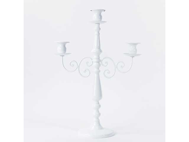 Candelabro bianco 39x17x67 3f 11590097