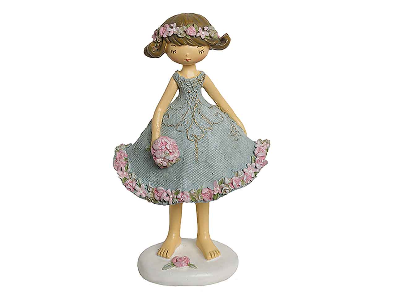 Bimba c/vestito azzurro h15cm tb1540b