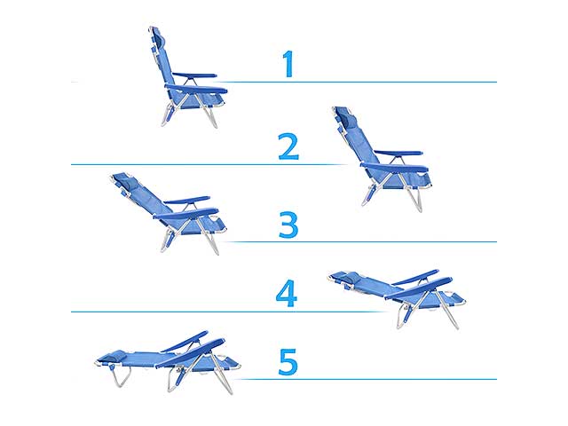 Sedia da mare textilene alluminio 53x61x81cm