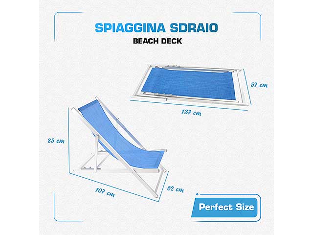 Sedia da mare relax 98x68x106cm