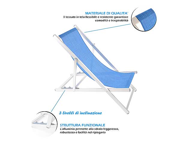 Sedia da mare relax 98x68x106cm