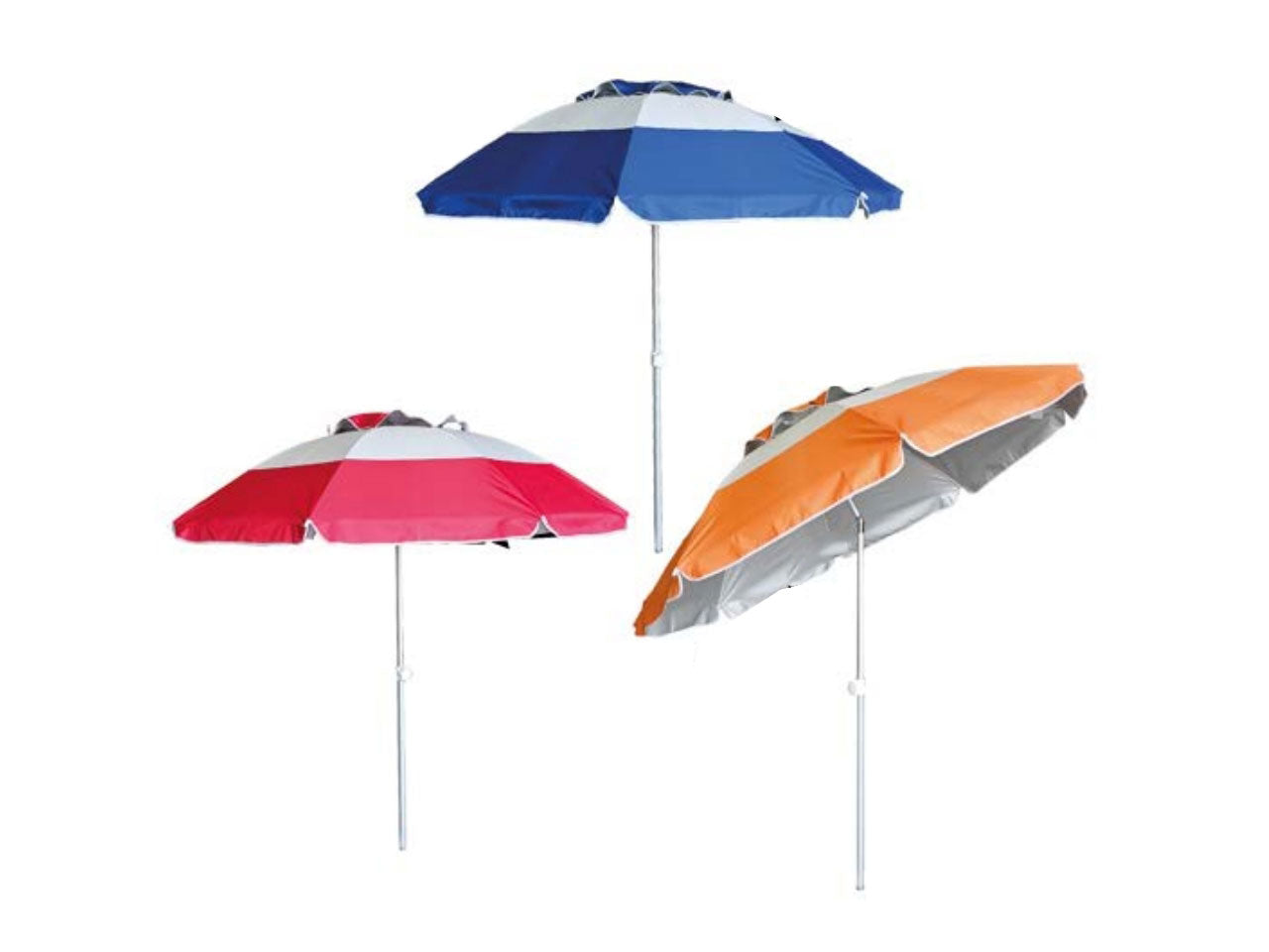 Ombrellone da spiaggia antivento in alluminio da 200 cm stecche in vetroresina in poliestere con borsa per il trasporto colori assortiti - Fdm Overseas