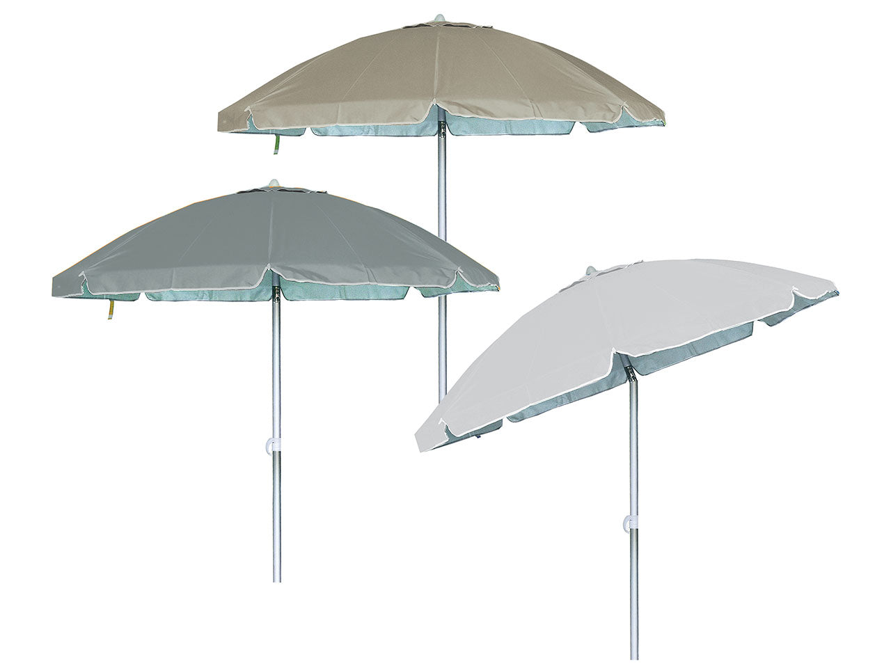 Ombrellone da spiaggia da 200 cm antivento in poliestere in 3 colori assortiti con borsa - Fdm Overseas