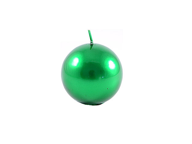Candela sfera verde met. 7.5cm 2211
