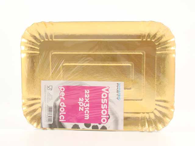 Vassoio oro 2 pezzi 31x22cm 6240