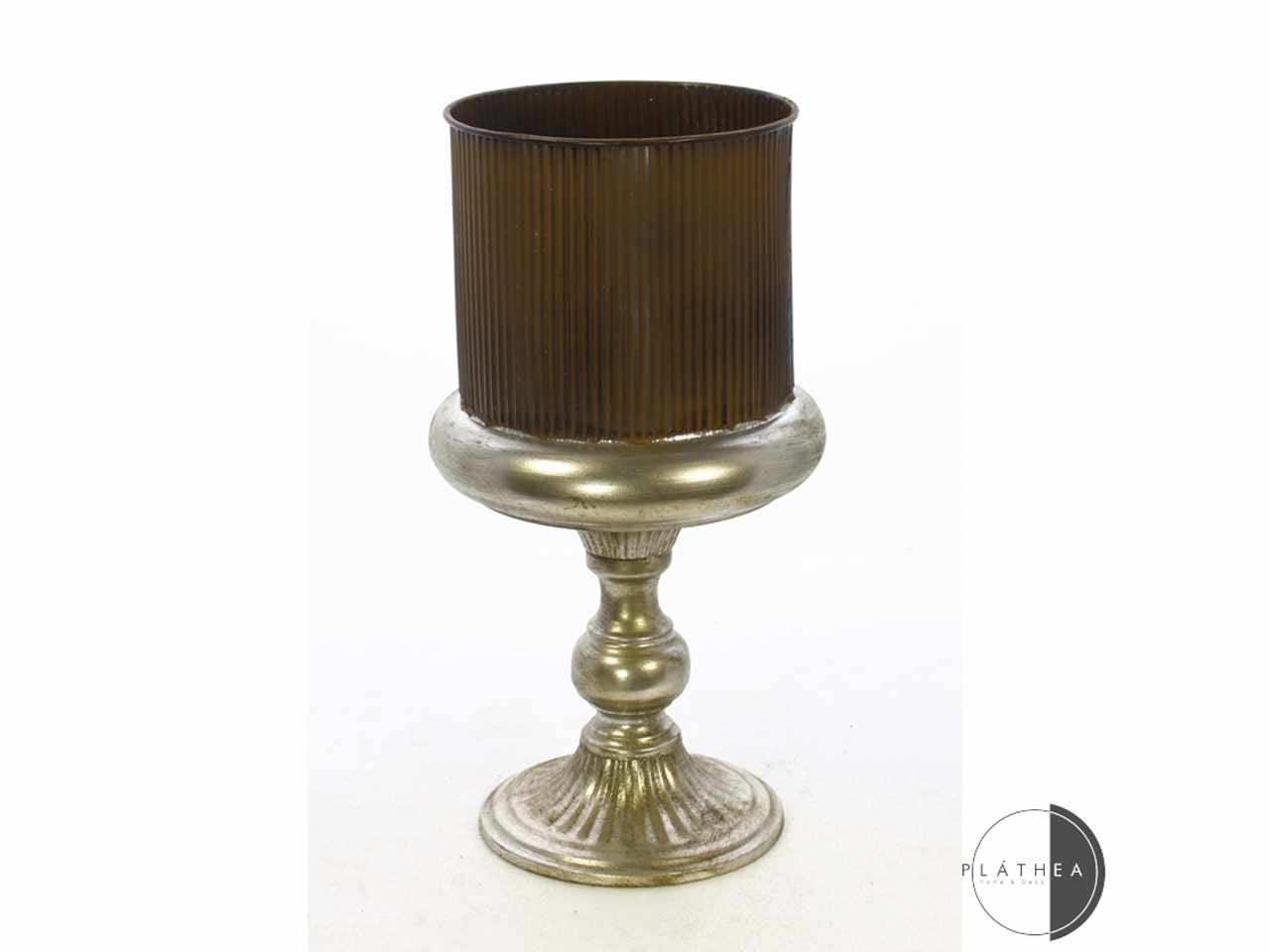 Vaso d.22x41cm ruggine/argento in metallo
