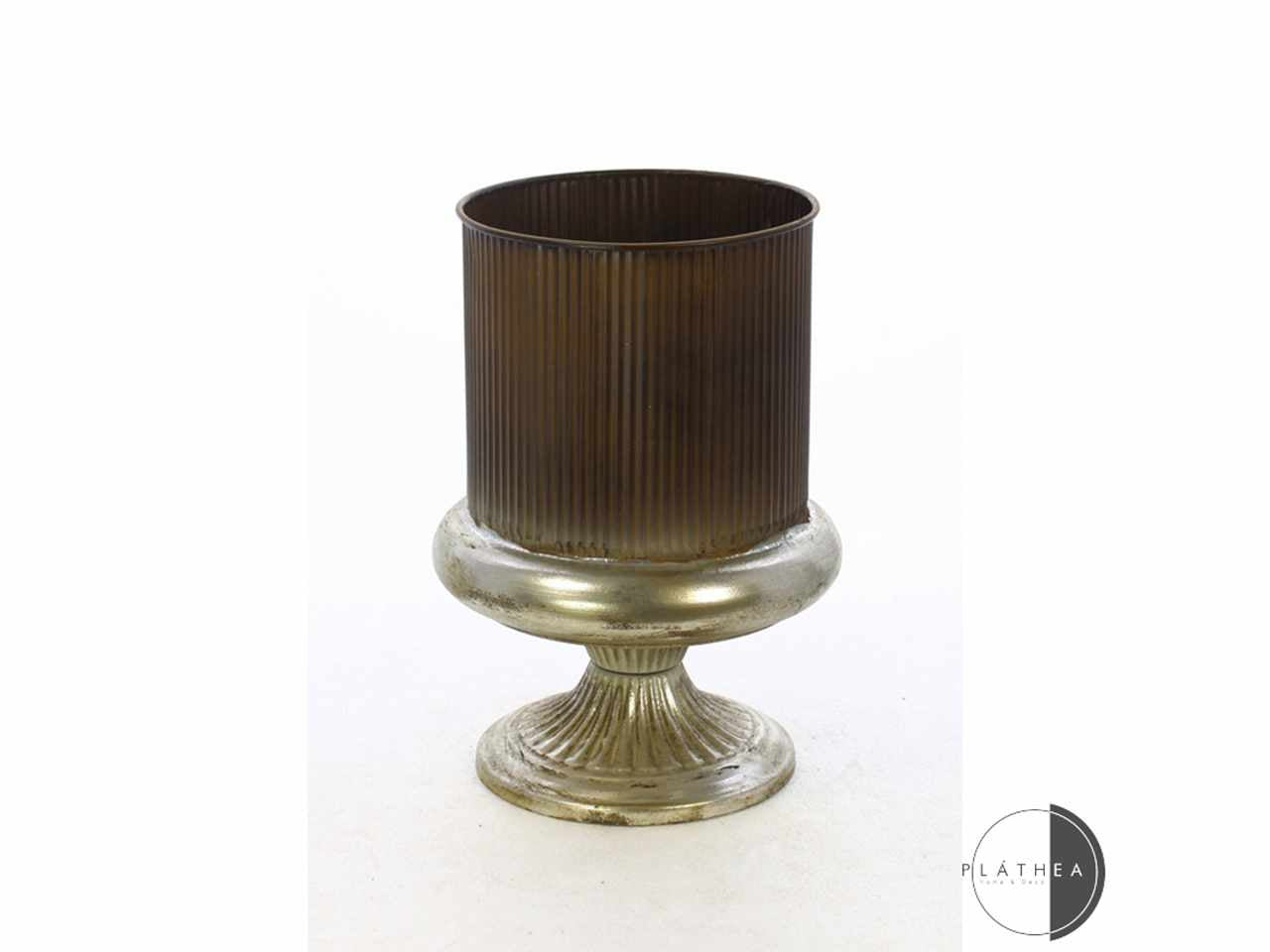 Vaso d.22x31cm ruggine/argento in metallo