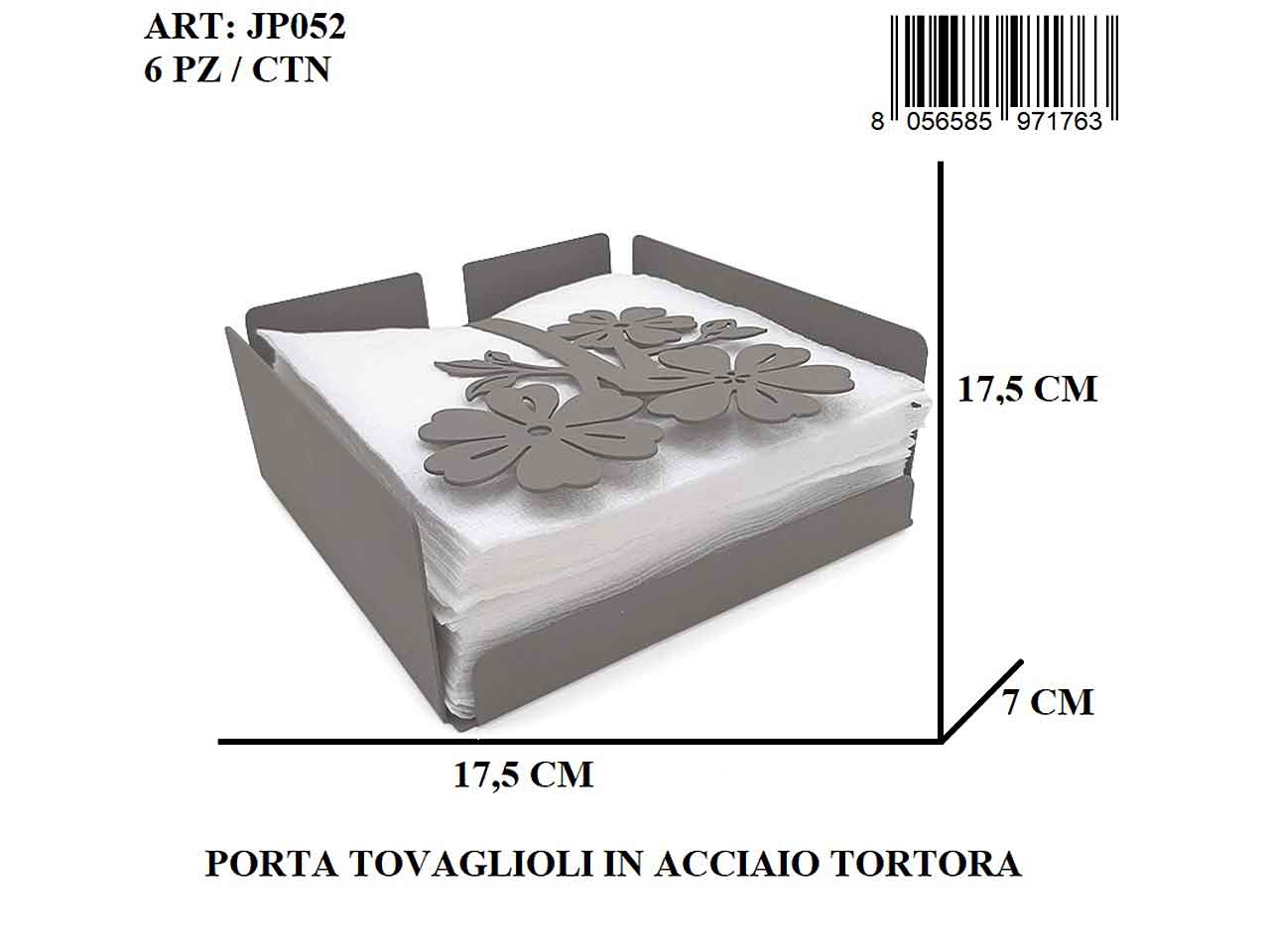 L.ilaria porta tovaglioli acciaio tortora jp052