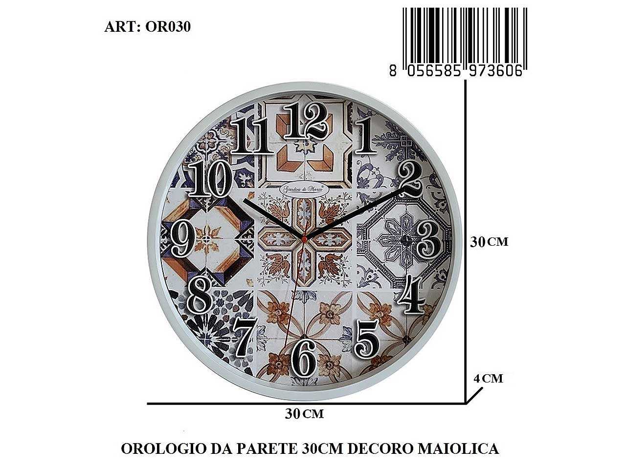Orologio da parete 30cm maiolica or029