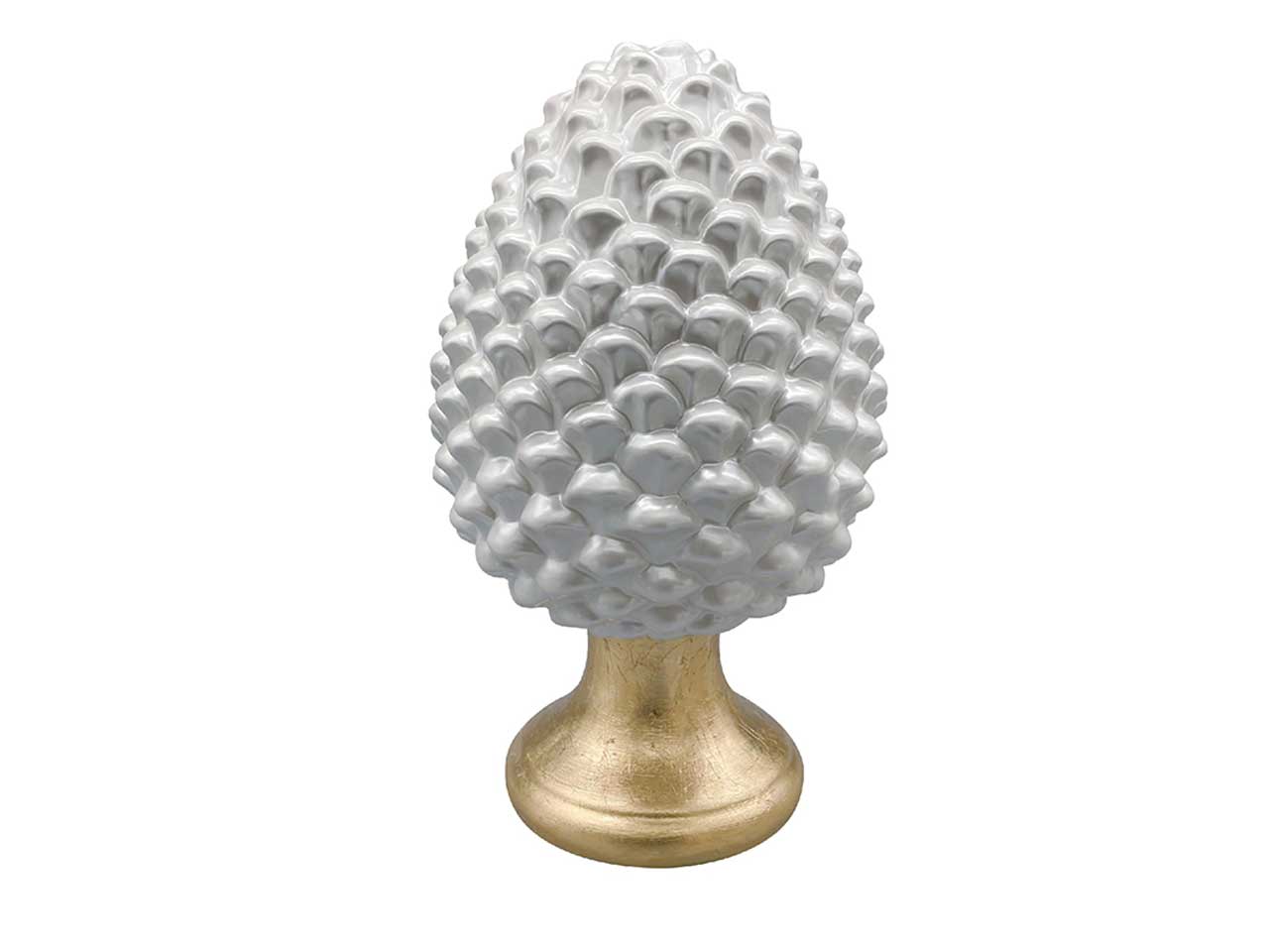 Pumo in ceramica bianco perla e oro 9x14 cm - Giardini di Marzo