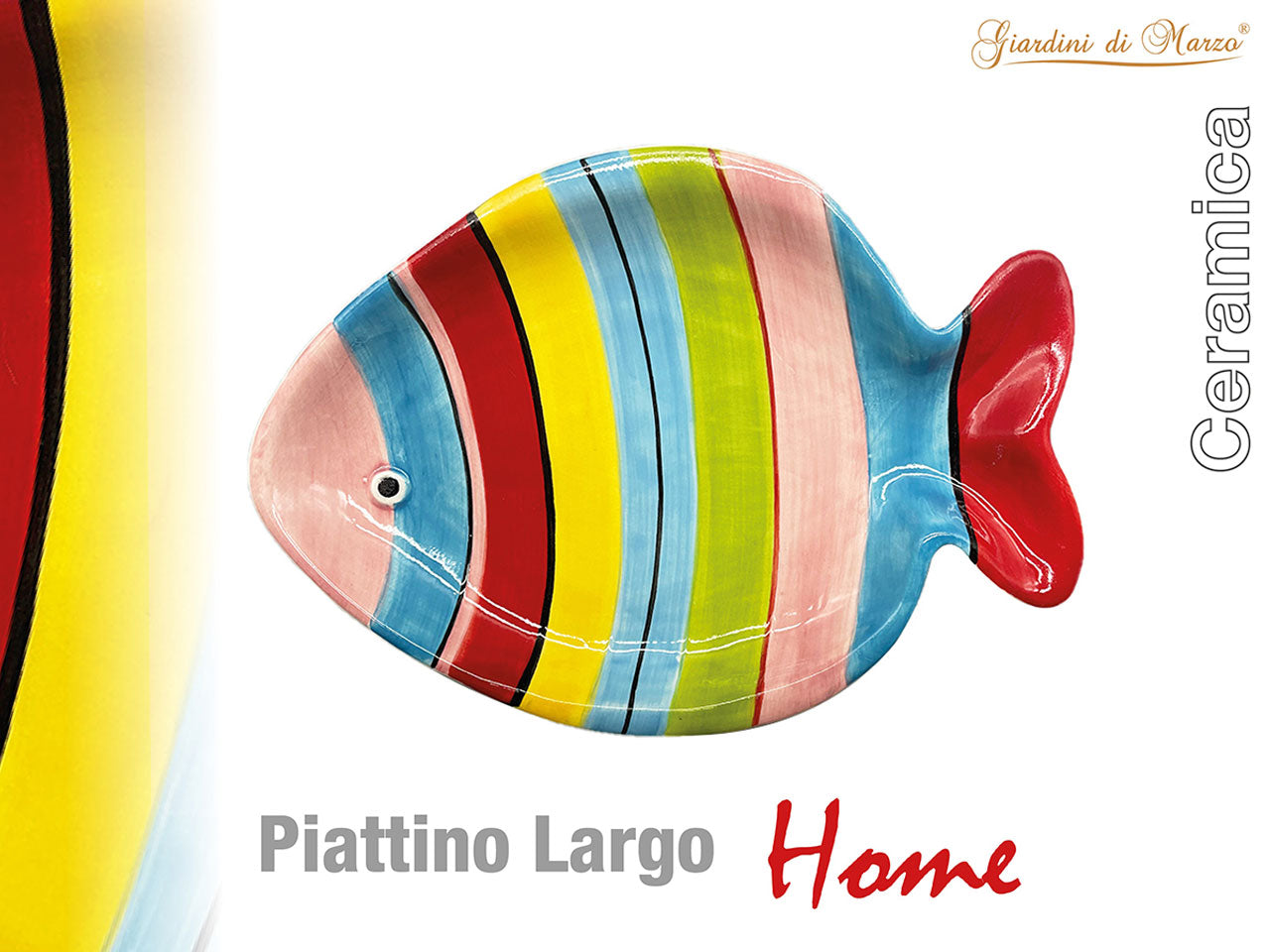 Piattino pesce big con strisce colorate