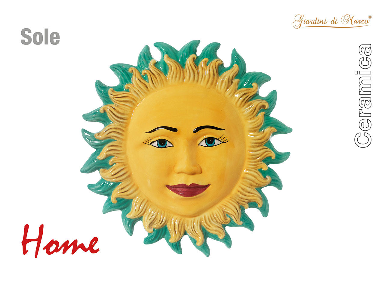 Sole con bordo verde da parete