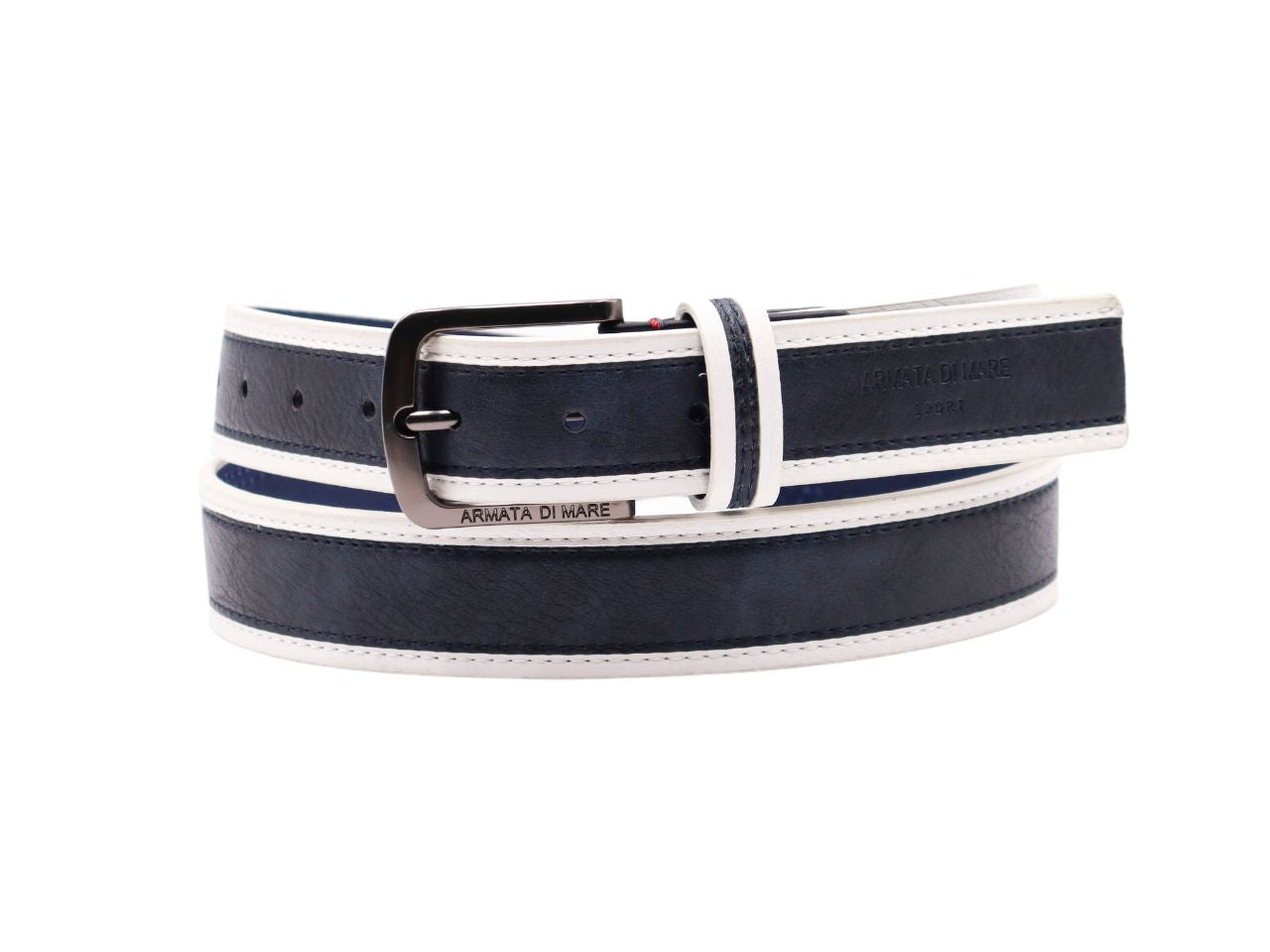 Cintura uomo in pelle armata di mare blu