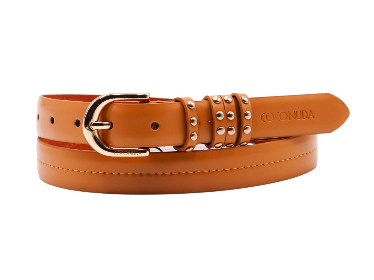 Cintura donna in pelle coconuda giallo