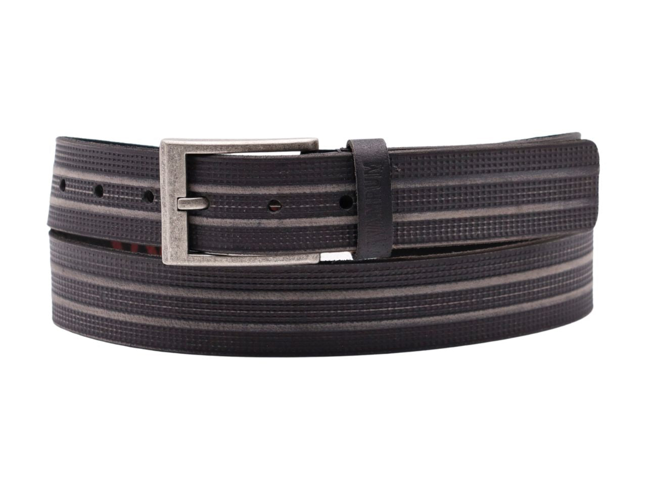 Cintura uomo in pelle wampum nero