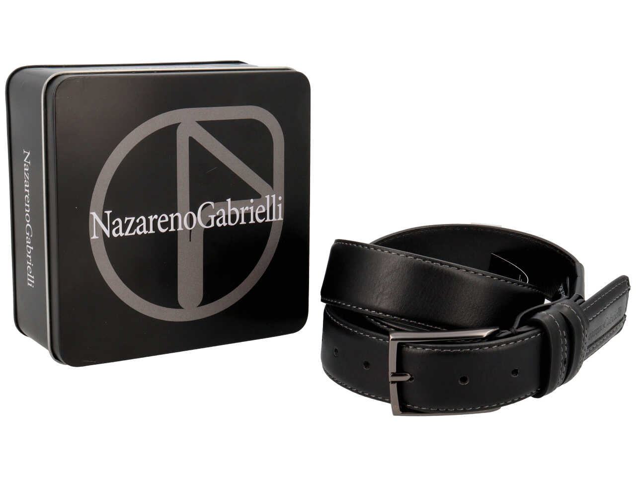 Cintura da uomo nazareno gabrielli in box colore nero