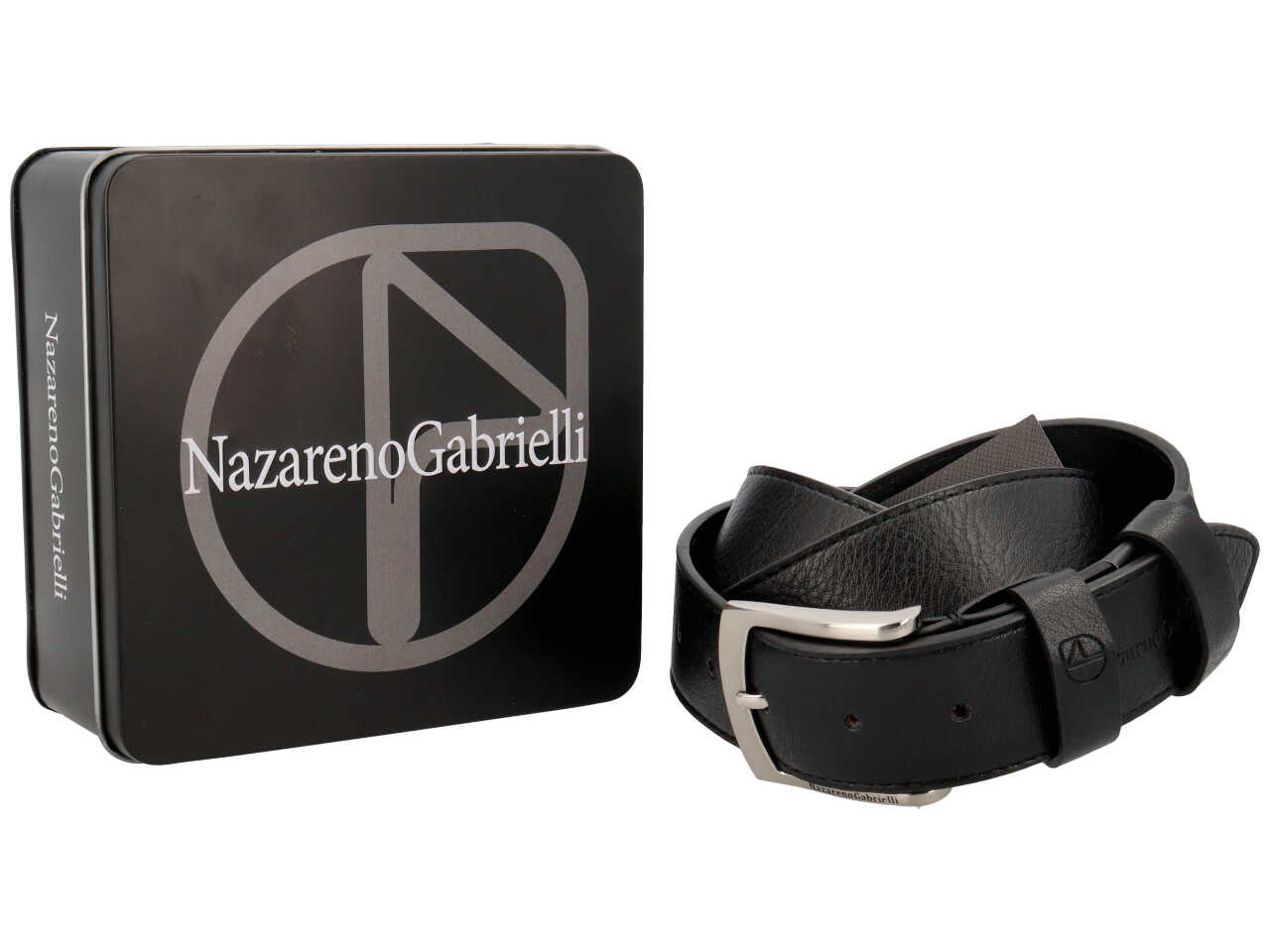 Cintura da uomo nazareno gabrielli in box colore nero