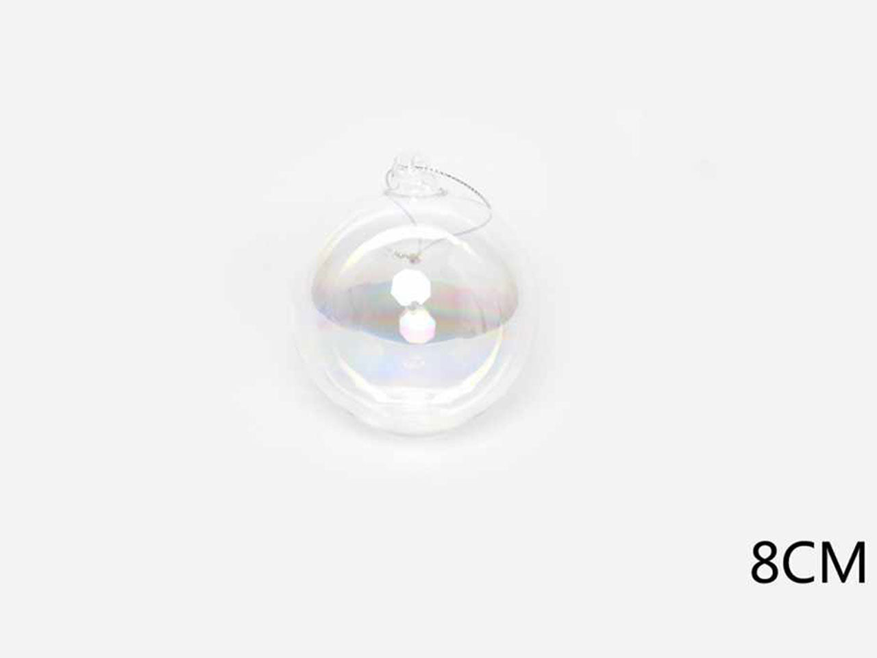 Sfera luminosa trasparente misura 8cm