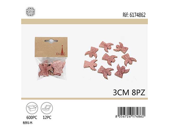 Angelo 3cm 8 pezzi rosa
