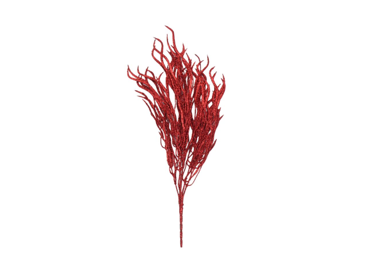 Mazzetto natalizio glitterato colore rosso misura 55cm
