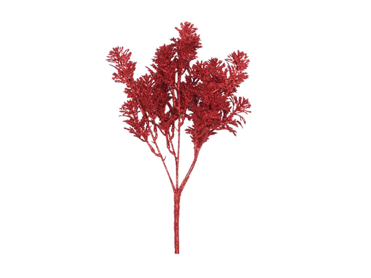 Mazzetto natalizio glitterato colore rosso misura 35cm