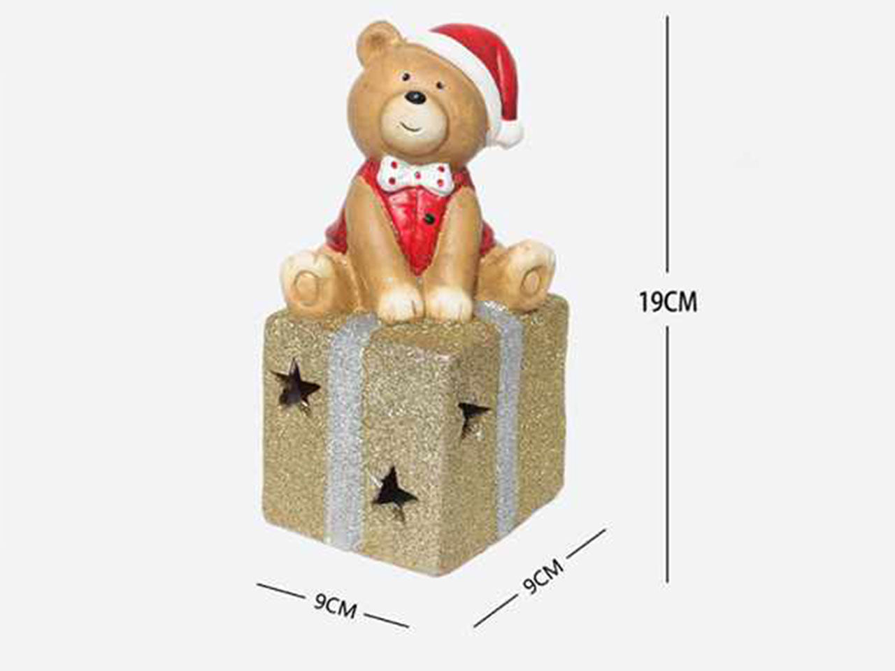 Orsetto con pacco regalo 9x9x19cm
