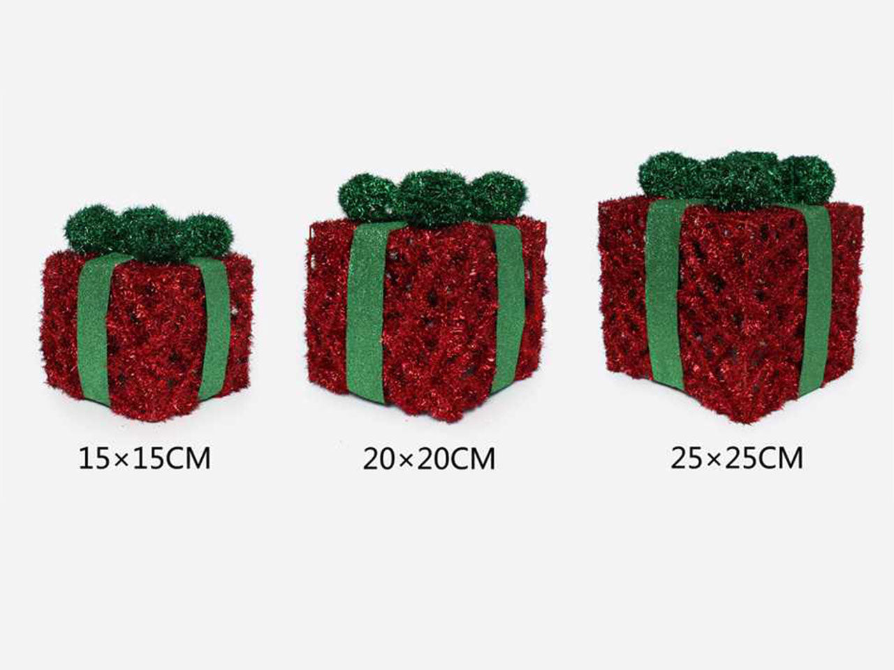 Pacchi regalo decorativi 3 pezzi 25x25cm