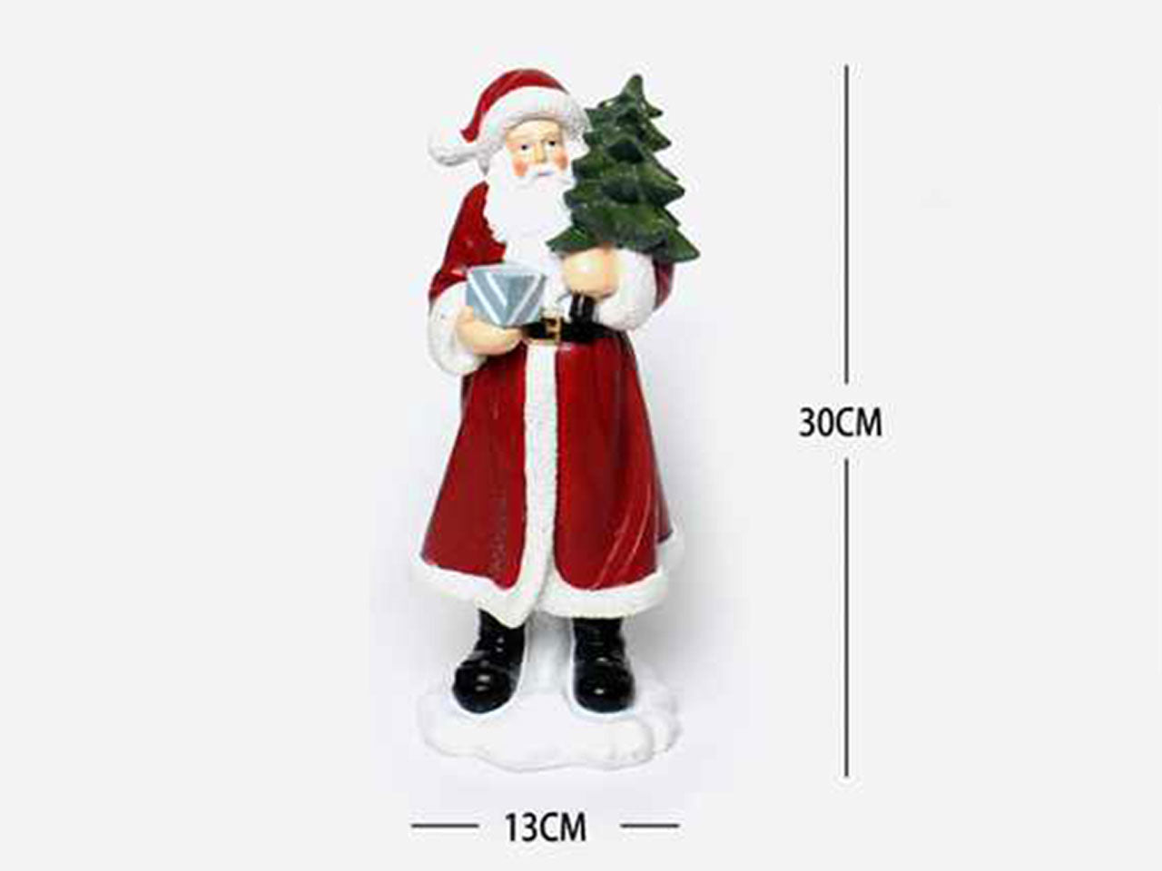 Babbo natale decorativo in resina 13x13x30cm