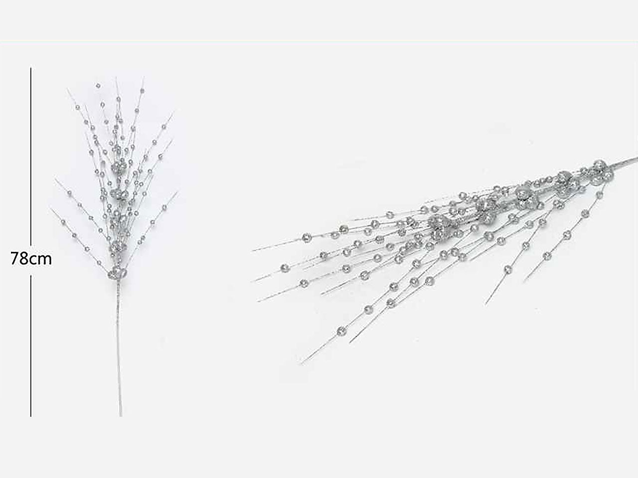 Ramo di grano e bacche glitterato decorativo 78cm