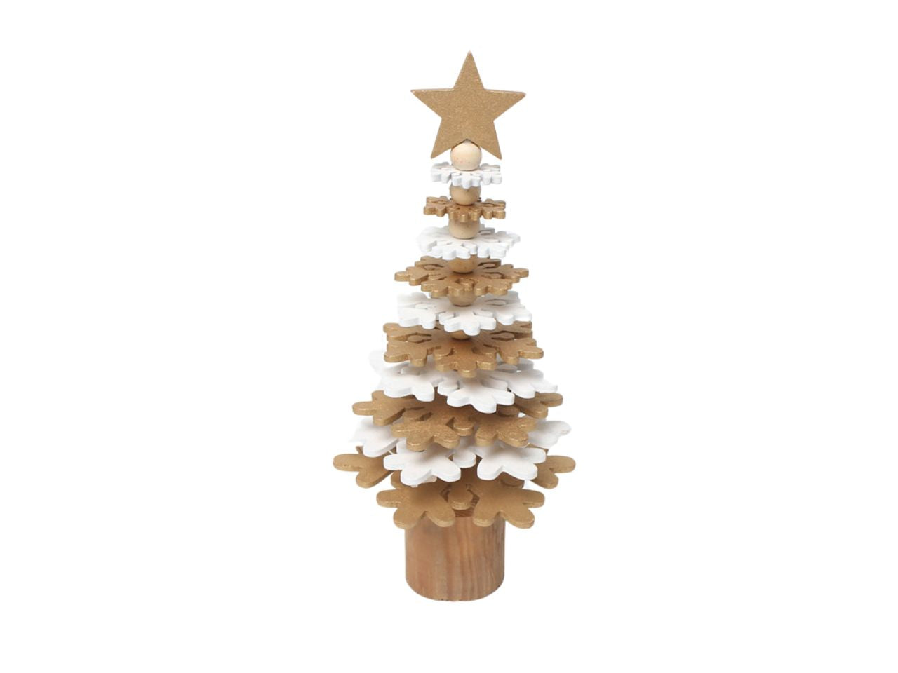 Albero di natale decorativo con rami a fiocchi di neve 18x8cm