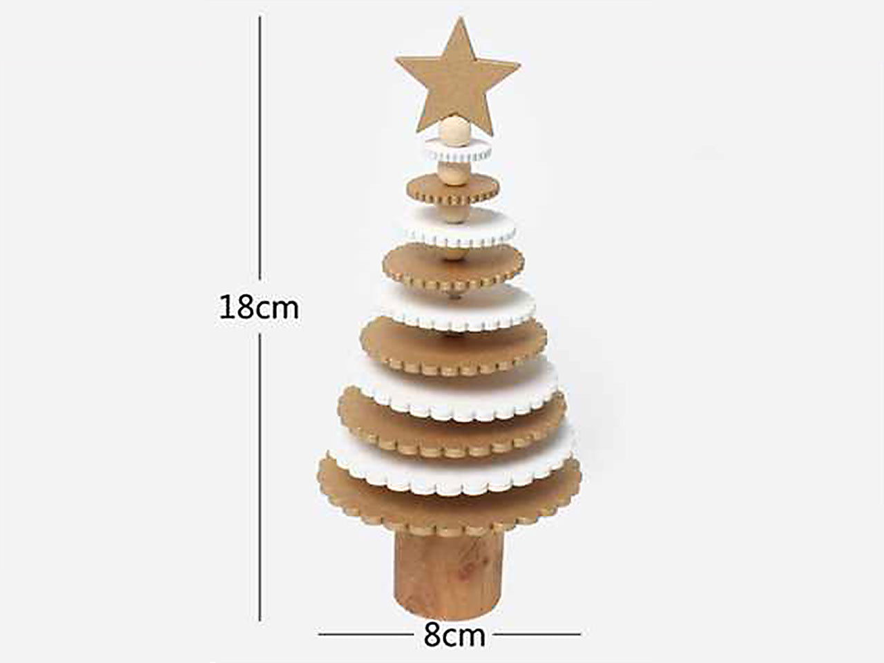 Albero di natale decorativo con rami a forma circolare 18x8cm