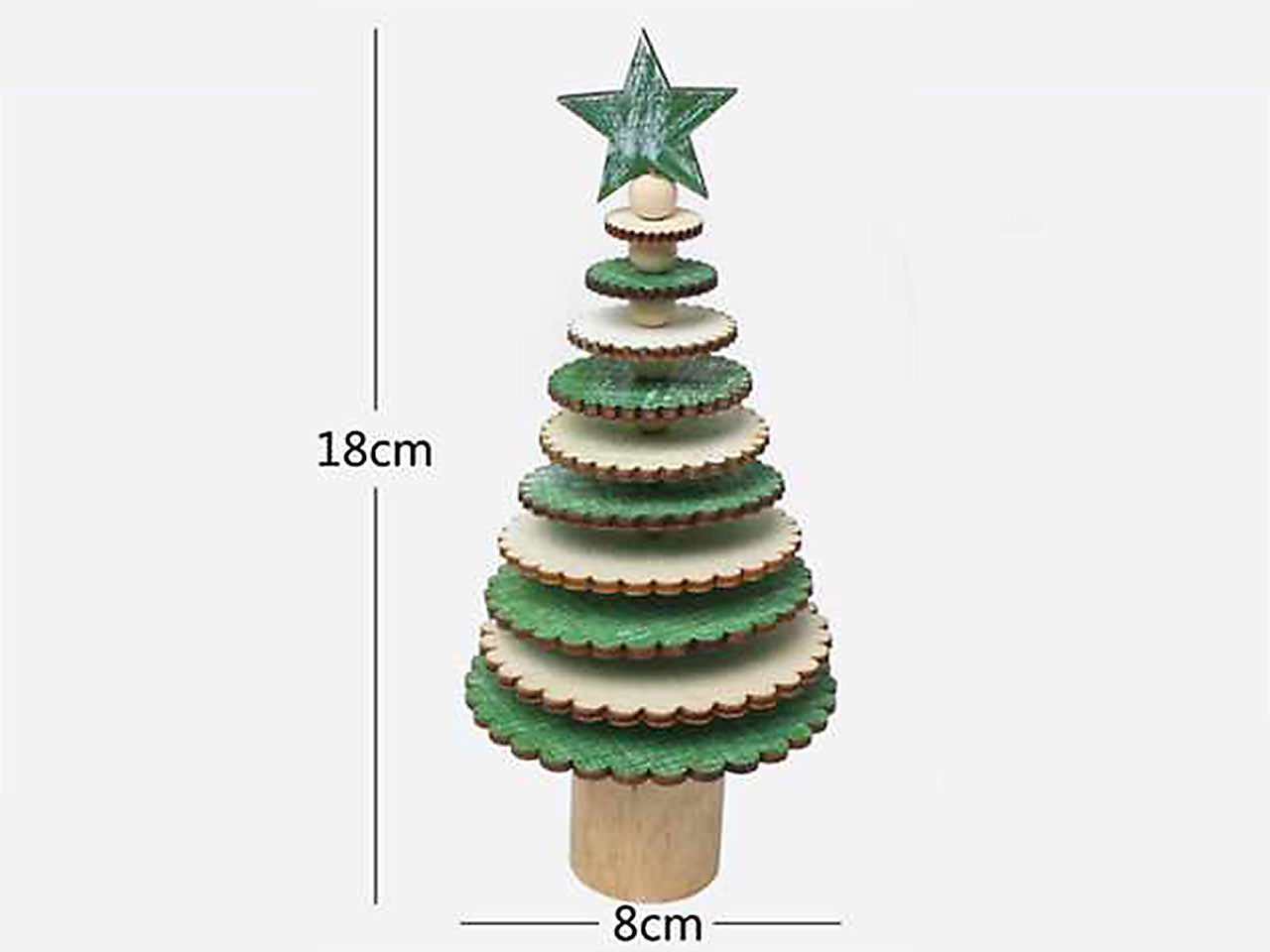 Albero di natale decorativo con rami a forma circolare 18x8cm