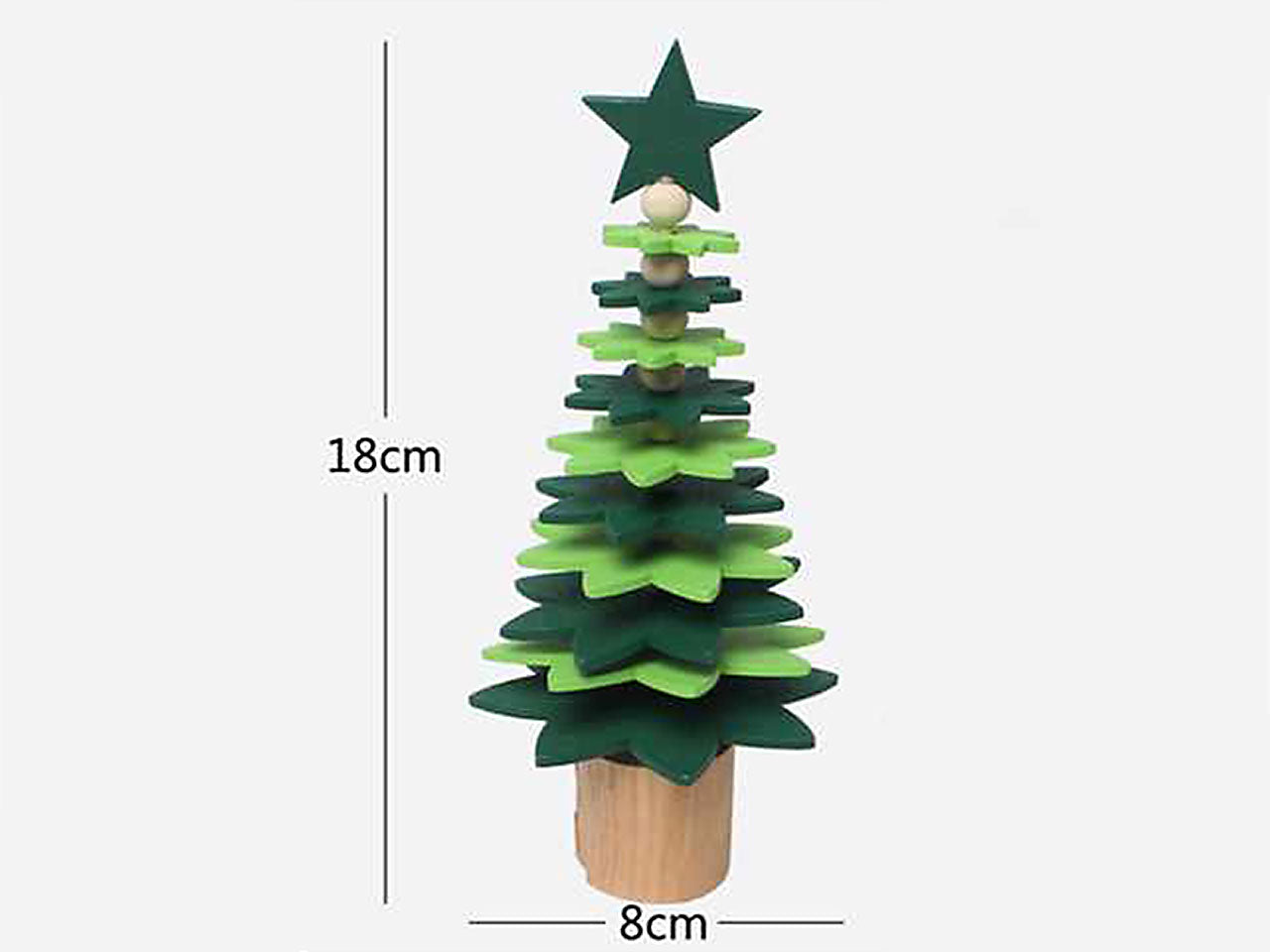 Albero di natale decorativo con rami a forma poligonale 18x8cm