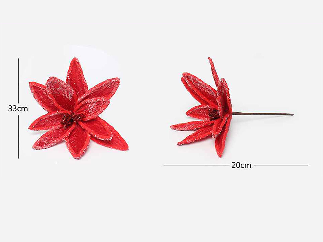 Fiore natalizio artificiale 33x20cm