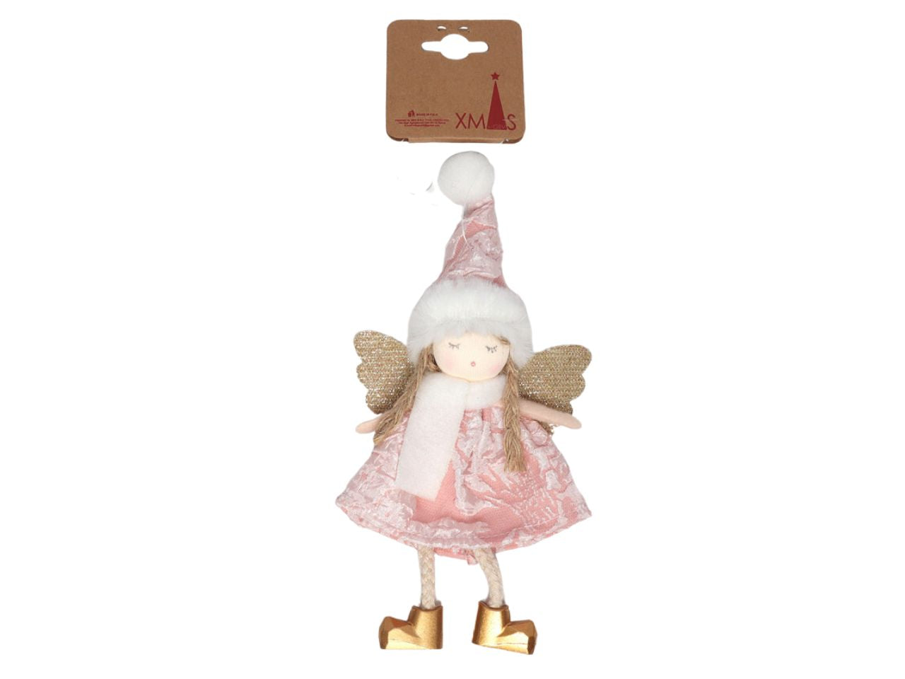 Decorazione natalizia da appendere bambolina misura 17cm