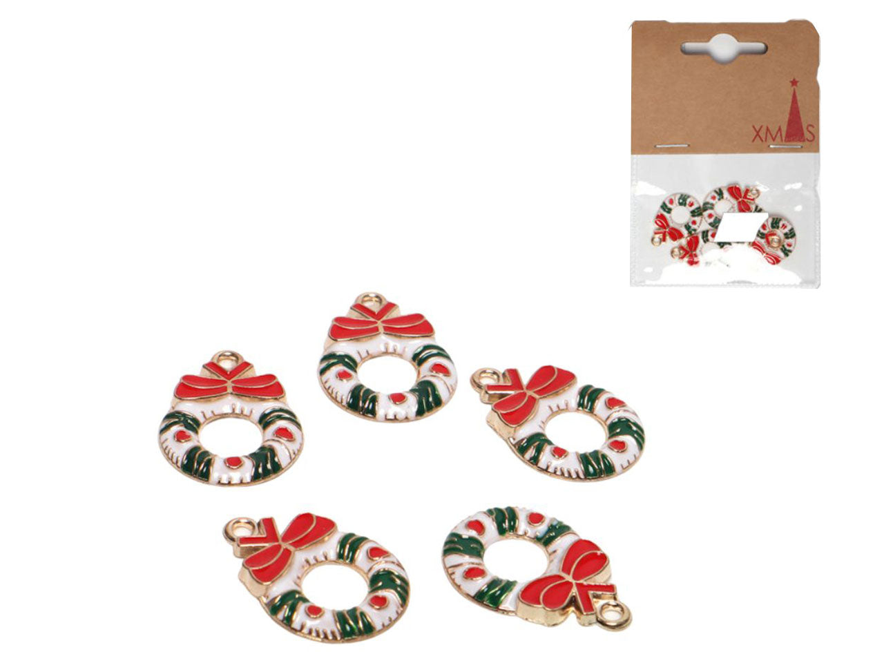 Decorazione natalizia ghirlanda 2,3x1,6cm set da 5 ghirlande