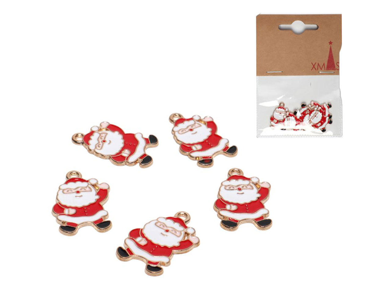 Decorazione natalizia da appendere pacchi regalo misura 1,8x1,5cm la confezione comprende 5 pacchi