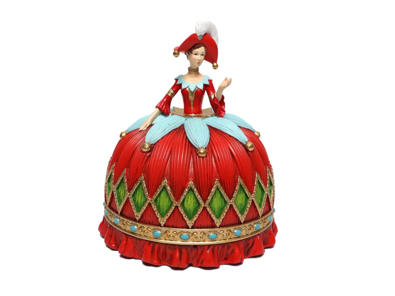 Decorazione natalizia dama misura 17x17x20cm