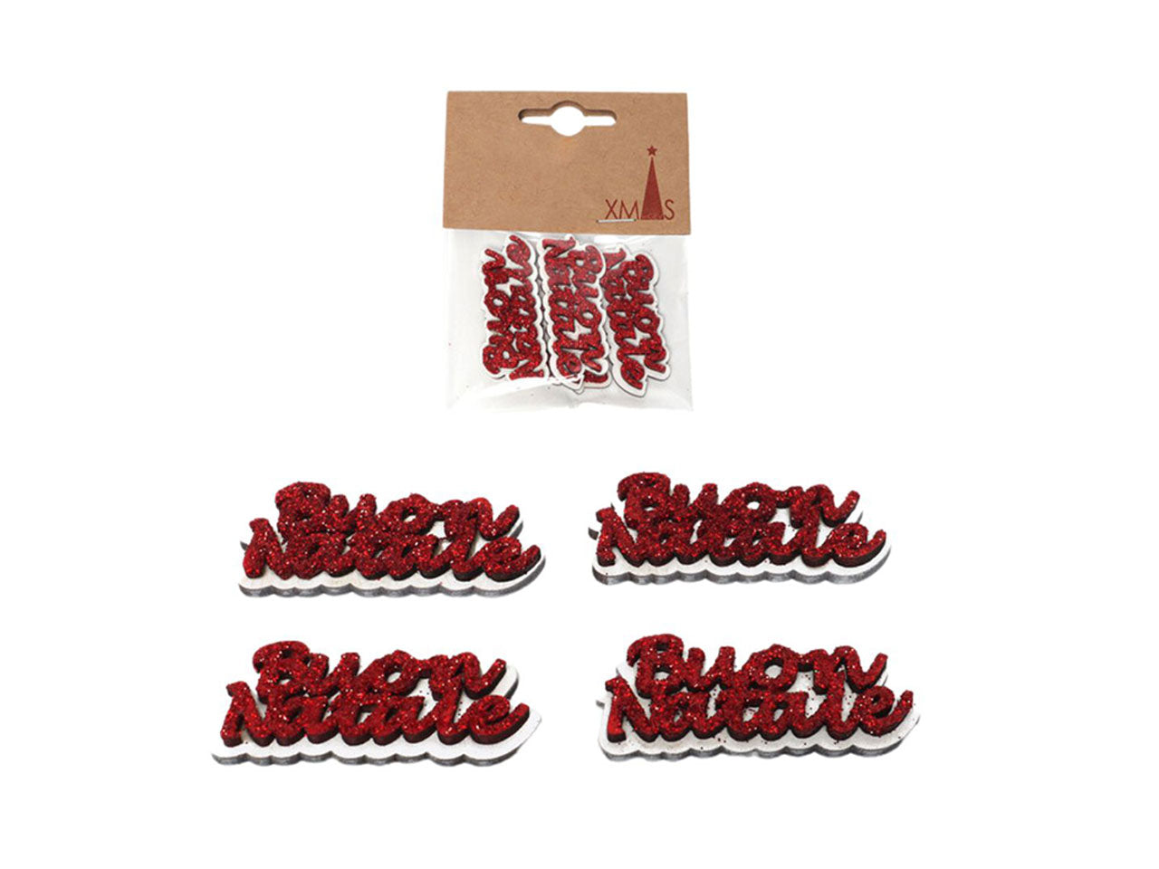 Decorazione natalizia misura 5cm la confezione comprende 4 addobbi