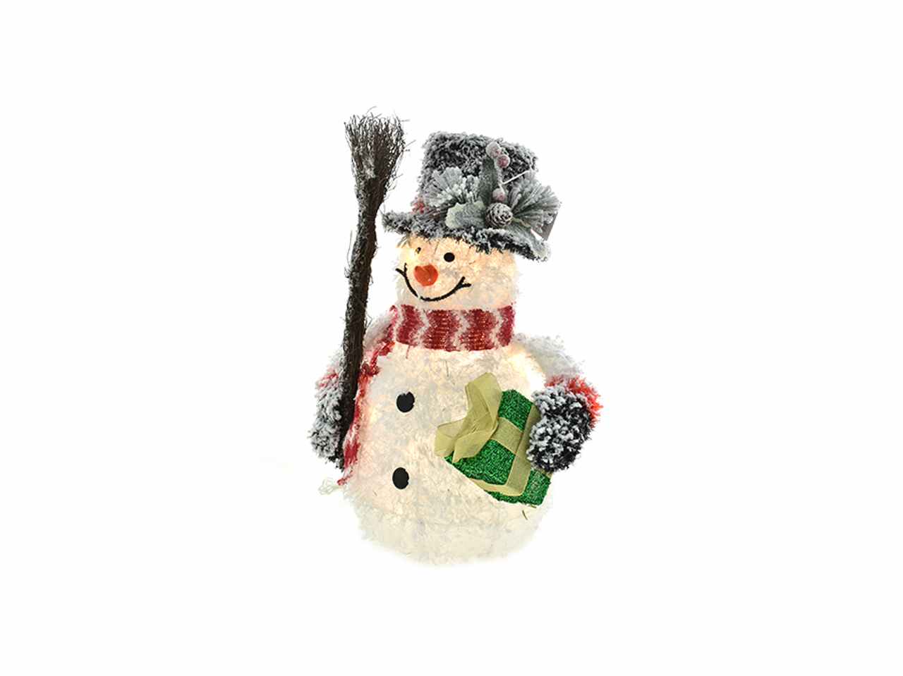 Pupazzo neve con 35led bianco caldo cm28x27x50 a batteria