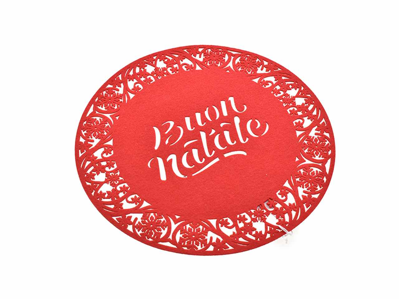 Sottopentola feltro tondo 35x0.3cm rosso