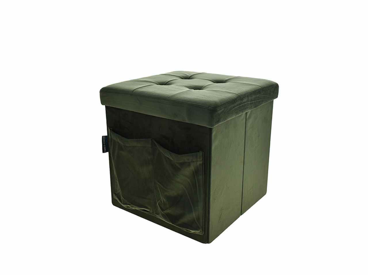 Pouf vel.c/tasche 38x38cm verde scuro 6434101