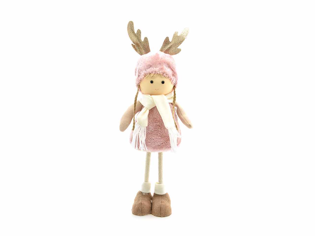 Bambolina cappello renna 65cm rosa