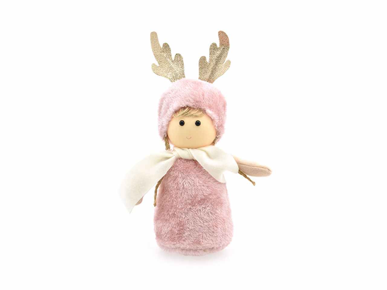 Bambolina cappello renna 30cm rosa